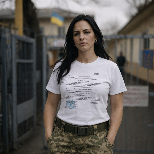 Футболка с принтом "Повестка" 1054526249 фото
