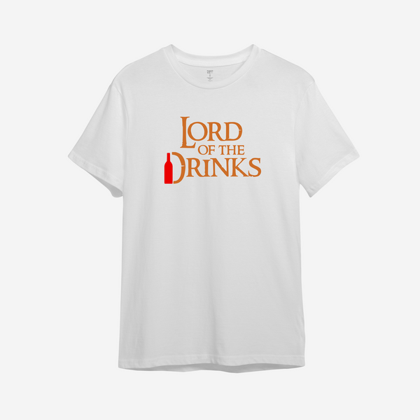 Футболка с принтом "Lord of the drinks" | XS | Белый 1028002106-1045 фото