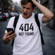 Футболка з принтом "404 not found" | XS | Білий 1076148299-1202 фото 1