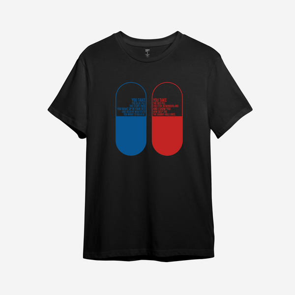 Футболка з принтом "Red / Blue pill" The Matrix | XS | Чорний 1096066440-578981-st фото