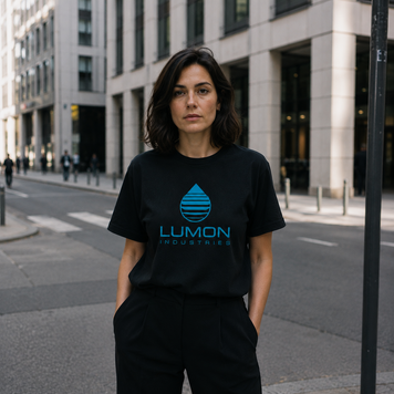 Футболка с принтом "Lumon Industries" Разделение 1083150794 фото