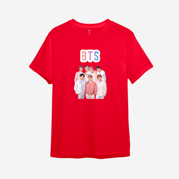 Футболка з принтом "BTS Bangtan Boys" 9 | XS | Червоний 1062712731-503700-st фото