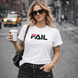Футболка с принтом "Fail" (Fila) | XS | Белый 1064543544-3252 фото