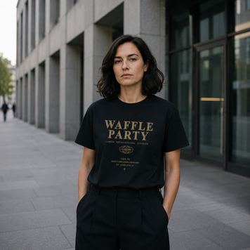 Футболка с принтом "Waffle Party" Разделение 1006366846 фото
