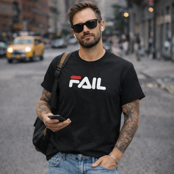 Футболка с принтом "Fail" (Fila) | XS | Черный 1064543544-357752 фото