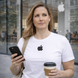 Футболка з принтом "Apple" | XS | Білий 1053459827-1343-st фото