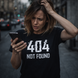 Оверсайз футболка з принтом "404 not found" | XS | Чорний 1076148299-4006-225-737 фото 1