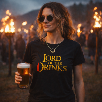 Оверсайз футболка з принтом "Lord of the drinks" | XS | Чорний 1028002106-7400-934-696 фото