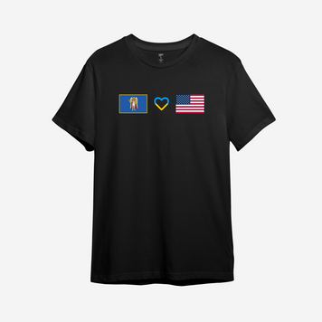 Футболка з принтом "Kyiv love USA" | XS | Чорний 1092224006-157293-st фото