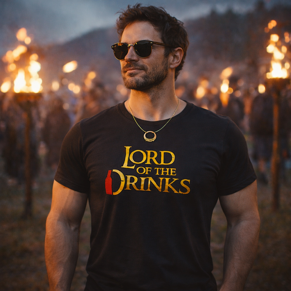 Оверсайз футболка з принтом "Lord of the drinks" | XS | Чорний 1028002106-7400-934-696 фото