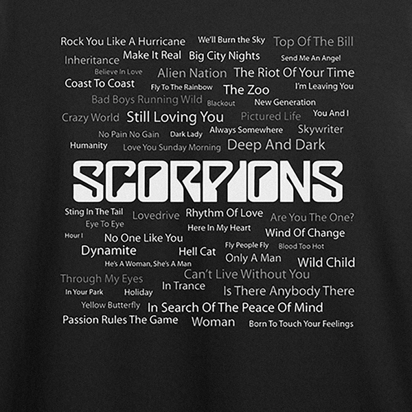 Футболка с принтом "Scorpions songs" 1060901851 фото