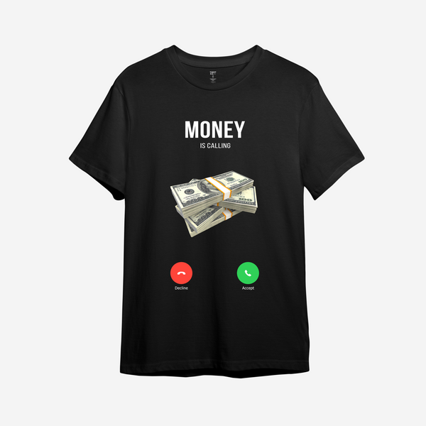 Футболка с принтом "Money is calling" XS, Черный 1098207098-7232-500 фото