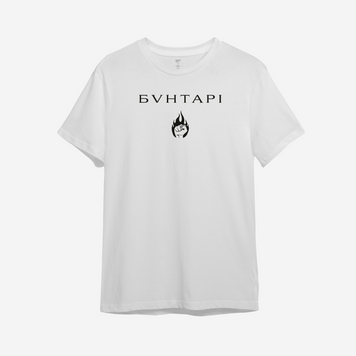 Футболка с принтом "БУНТАРИ" | XS | Белый 1066931638-13 фото
