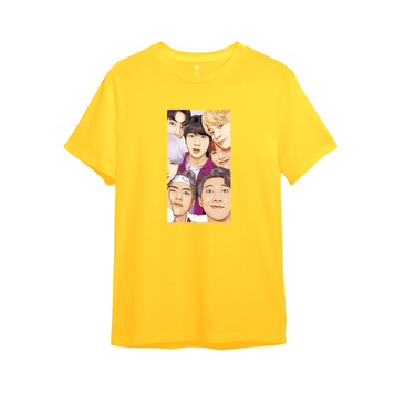 Детская футболка с принтом "BTS Bangtan Boys" K-pop 5 | 3/4 | Желтый 1017436182-303182-child фото
