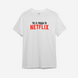 Футболка с принтом "Ты, я, пицца и Netflix" (Netflix) | XS | Белый 1090350905-4470 фото