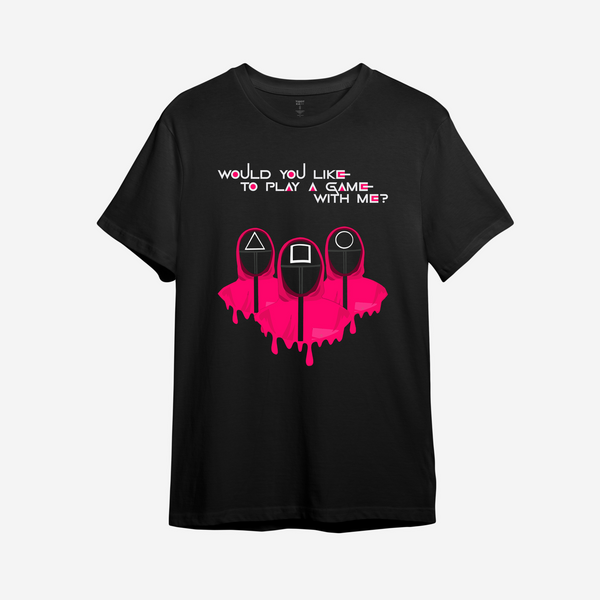 Футболка с принтом "Would you lika to play a game with me?" Игра в кальмара 1094340383 фото